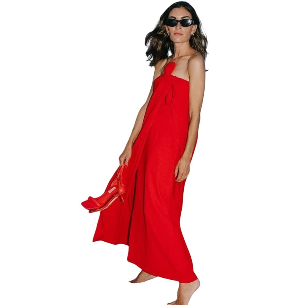 Antonio Melani $229 Elizabeth Damrich Radziwill Maxi Strapless Crepe Red Dress 0